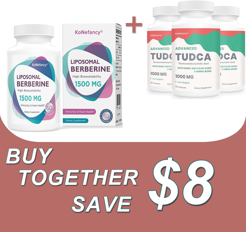 Optimer dit helbred med TUDCA Complex 3Pack og Liposomal Berberine 1500mg Bundle