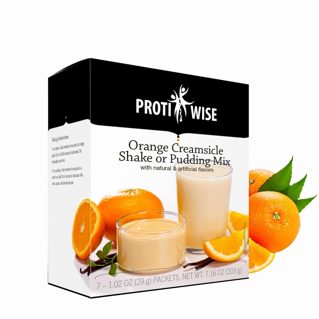 ProtiWise High Protein Shake & Pudding Mix 124; 15g Protein, Low Fat, Low Calorie, Low Sugar Shuck 124; Gluten Free KETO Diet # 124; Meal Erstatning for Hunger Control # 124; Orange creamsicle # 124; 7 / Box