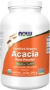 Now Foods Supplements, Acacia Pure Powder, Certified Organic, Meget Opløselig, Blandinger Let, Intestinal Health *, 12- Ounce