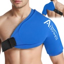 Atsuwell XL Skulder Ice Pack Wrap, Skuldre Ice Packs Rotator Cuff Cold Therapy, Cold Pack Shoulder Kompression Ærme for kvinder Mænd, Skuldre Cold Packs Ærme for ubehag, Blå