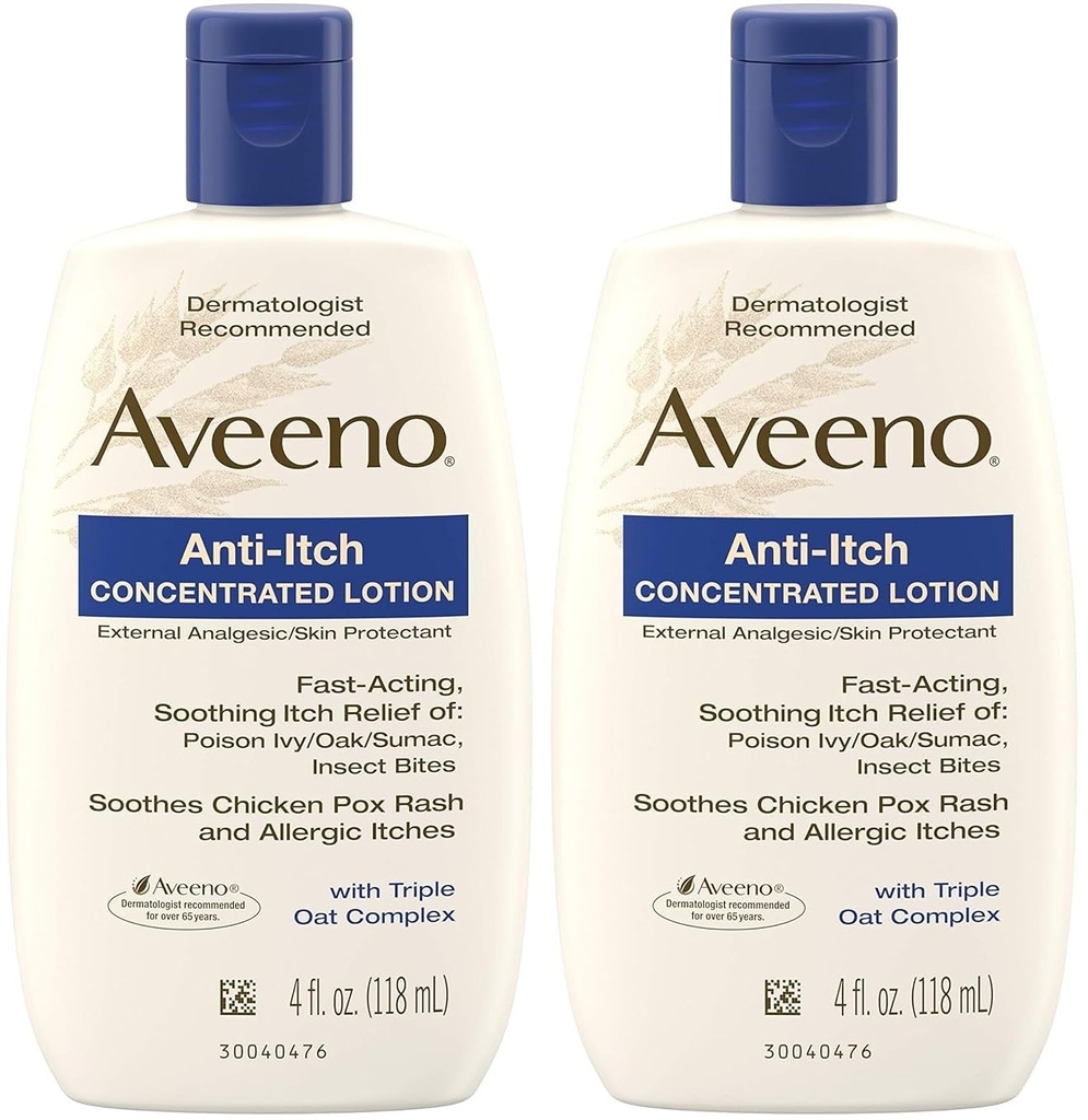 Aveeno, anti-itch koncentreret lotion, 4 fl oz- pakke med 2 stk.