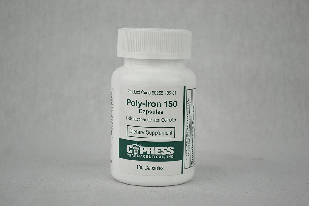 Cypress Poly- Iron 100 Caps Compliance To Niferex 150Mg - Box af 100 - Model 185-01 [Sundhed og skønhed]