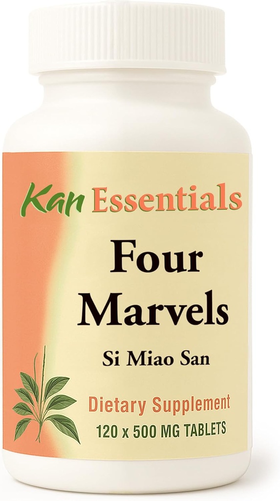 Kan urter Company Four Marvels - Traditionel Kinesisk Herbal Blend til hunde og katte til støtte fordøjelsesklarhed, Fluid Balance, og Samlet Wellness, Herbal tillæg tabletter til kæledyr, 120 tabletter