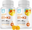 DR. Formand MORITZ D3- vitamin Gummies (5000 IE) med K2 - for voksne og børn - D3- vitamin K2 Gummies for immunsupport & ben- sundhed - Vegan, Sugar Free, Gluten Free (120 Tæl)