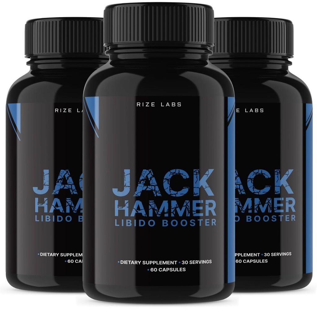 rize laboratorier - Jack Hammer Libido Booster supplement til mænd, kraftfuld Alle naturlige formel til at forbedre ydeevne (180 kapsler)