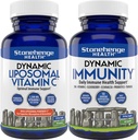 Stonehenge Health Dynamisk Liposomal C-vitamin + Dynamisk Immunitet Bundle Kosttilskud til støtte immunsystem, Collagen Syntese, og Brain Health