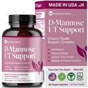 Pure D Mannose Capsules 1000mg Per Serve - Hurtig fungerende UTI support - Urinary Tract Cleanse & Bstige Sundhed - Tranebær, D- Mannose, Mælkebøtte, Hibiscus Flower - 60 Veggie Caps