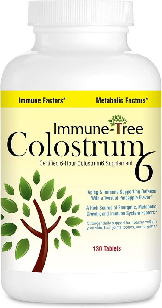 Immuntræ Colostrum6, Certified 6- Hour Colostrum, Ananas Flavor, 130 Lozenges