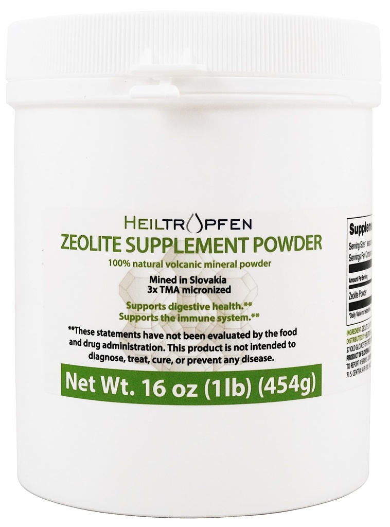 Heiltropfen Zeolite Powder Removal 124; Kosttilskud 124; 3X Aktiveret Removal 124; 1 LB - 454 g Removal 124; Detox Removal 124; Clinoptilolite 94% + -3 Removal 124; Natural Mineral Dust Removal 124; Ultra FINE Less-Than 2 µm