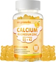 Calcium Magnesium Zinkgummier med vitamin D3 & K2 - høj potens Forbedret Absorption -60 Orange gummies Flavored