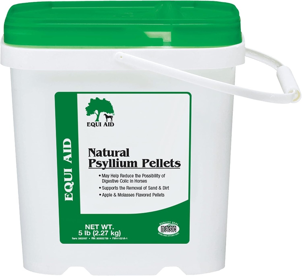 Farnam Equi Aid Natural Horse Psyllium Pellets Supplement for Heste, Understøtter Fjernelse af Sand & Dirt Fra Ventral Colon, 5 Pound, 16 Scoops