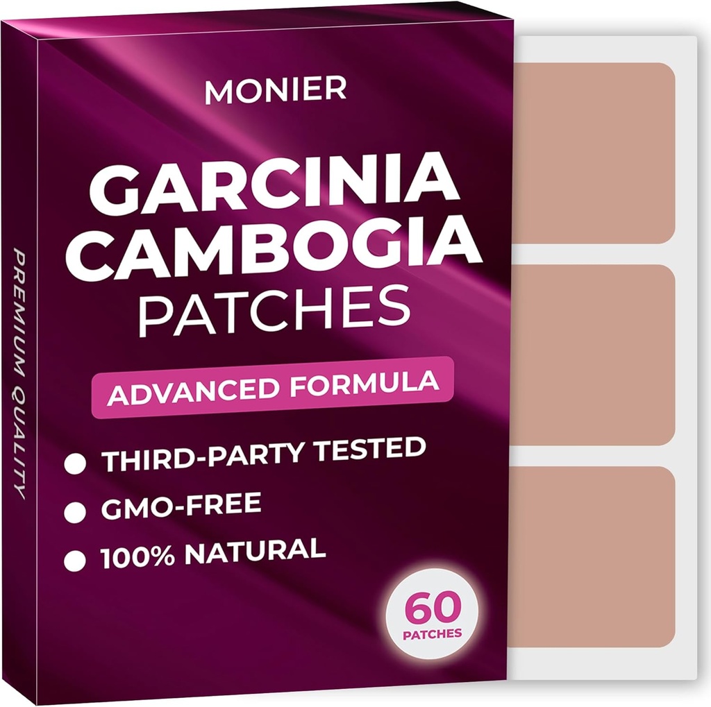 Garcinia Cambogia Patches (pakke med 60) - 100% Natural Patch for kvinder og mænd - med B12 & Kalium - Energi, Focus & Body Support - Forbedret formel