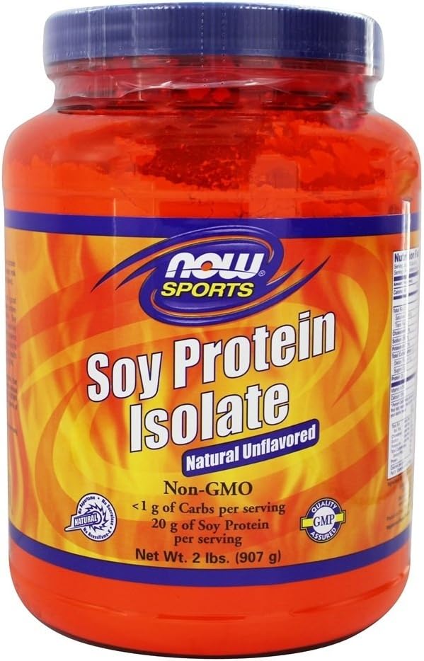 Now Foods Soy Protein Isolate Non- GMO - 2lbs Unflavored (Plant Based Protein)