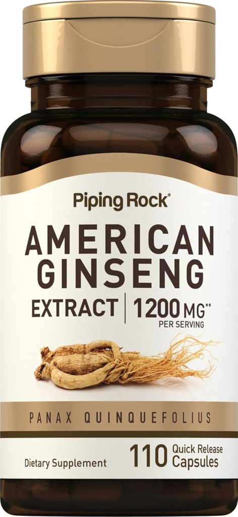 Piping Rock American Ginseng Kapsler: 124; 1200 mg