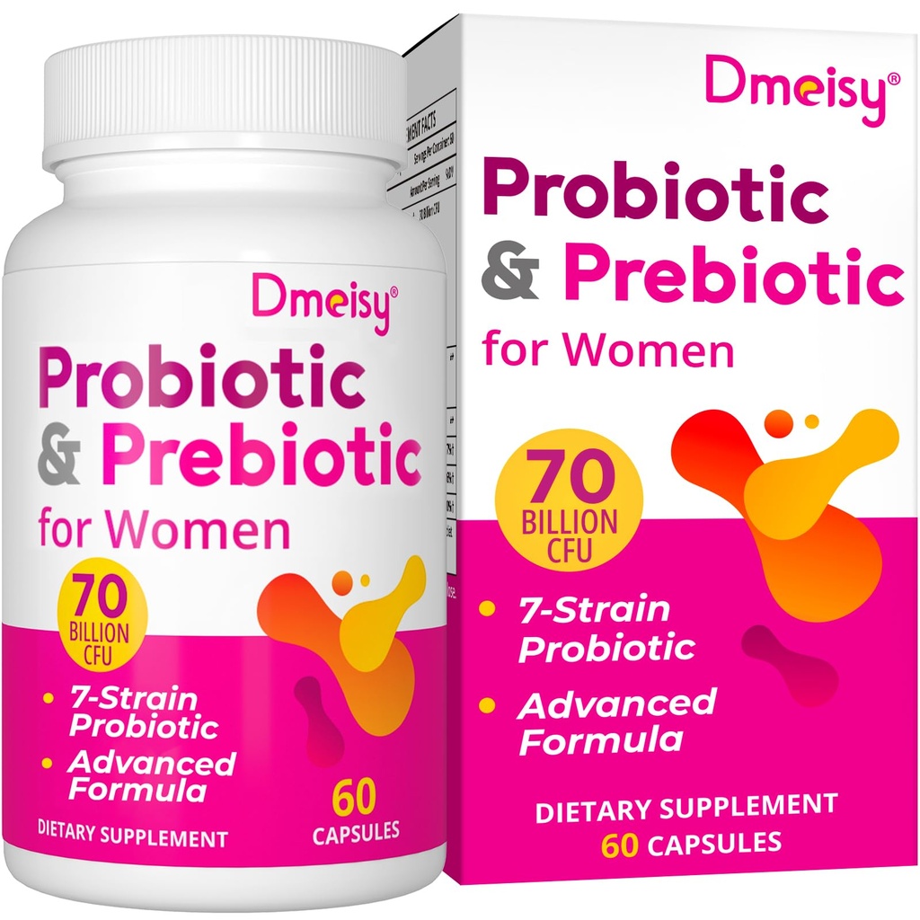 Vaginal Probiotika, 70 Millioner CFU Probiotika for kvinder, 13-in-1 Kvinder Probiotika & Organic Prebiotika for Vaginal, Urinary, pH Balance, Immunitet, Gut & fordøjelsesmiddel, Bloating Health - 2 Måneders Supply