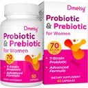 Vaginal Probiotika, 70 Millioner CFU Probiotika for kvinder, 13-in-1 Kvinder Probiotika & Organic Prebiotika for Vaginal, Urinary, pH Balance, Immunitet, Gut & fordøjelsesmiddel, Bloating Health - 2 Måneders Supply