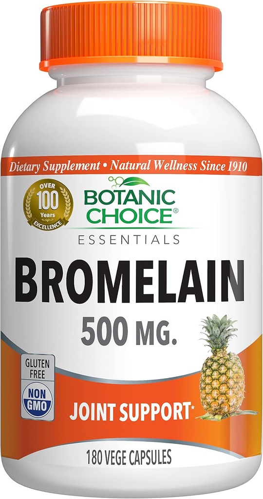 Botanic Choice Bromelain 500 mg, 180 kapsler