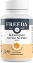 Freeda Vitamin B Complex Ingen folinsyre Ingen PABA - Super B Complex Kosher Vitamin Supplement med vitamin B1 Vitamin B2 vitamin B3 Vitamin B5 Vitamin B6 Vitamin B12 - Vit B Complex B for kvinder og mænd (100 Ct)