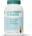 SmartyPants Prenatale Vitaminer for kvinder, Multivitamin Gummies: Omega 3 Fiskeolie (EPA / DHA), Biotin, Methylfolat, vitamin D3, C, vitamin B12, B6, A, K & Zink, Inositol, 120 Count (30 dages forsyning)