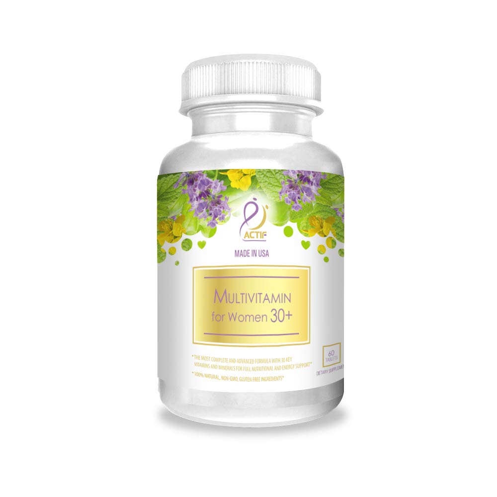 Actif Organic Multivitamin for Women Age 30 + med 30 Organic Vitamin og Økologiske Urter, Non- GMO, Made in USA, 2- Måned Supply
