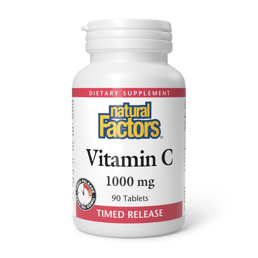 Naturlige faktorer - C-vitamin 1000mg tidsfrigivelse, Potent Antioxidant Protection, 90 tabletter
