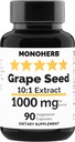 MONOHERB Grape Seed Extract 1000 mg - 90 Vegetariske kapsler