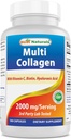 Best Naturals Multi Collagen Pills 2000mg for Women & Men - Hydrolyzed Collagen Peptides Capsules for Hair Skin and Nails with Types I II III V X, Biotin, Hyaluronic Acid & Vitamin C