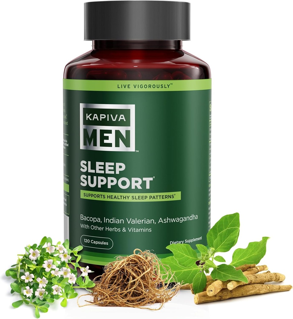 Sovestøtte supplement med Bacopa, Valerian, Ashwagandha, og andre urter og vitaminer, understøtter sunde sovemønstre, 60 dages forsyning, 120 kapsler