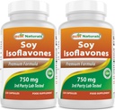 Bedste Naturals Soy Isoflavones 750 mg 120 kapsler (120 greve (pakke med 2))
