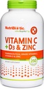 NutriBiotic - C-vitamin + vitamin D3 & Zink, 250 Kapsler; 124; Potent, Omfattende immunsupport124; Essential & Antioxidant Daily Supplement- 124; Gluten & GMO Free