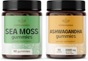 HERBAMAMA Sea Moss and Ashwagandha Kit - Bundle of 1600 mg Sea Moss with Bladderwrack & Ashwagandha Root Gummies - Vegan, Non-GMO, Gelatin-Free - 2 Pack