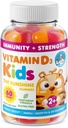 D3- vitamin Gummies til børn og voksne 2000 IE - høj- Absorption Vitamin D Kids Gummies Kosttilskud - Vegetarisk, immunstøtte D3 til voksne og børn (60 Tæl)