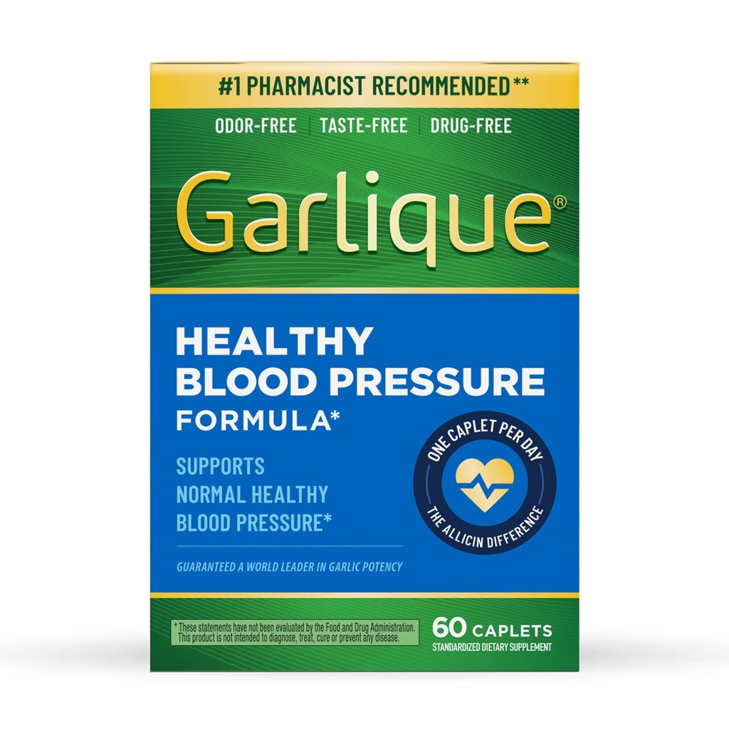 Garlique hvidløg ekstrakt supplement, sundt blodtryk formel, Odorless & Vegan, 60 kapsler
