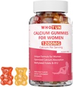 Calciumgummier til kvinder 1200 mg, Unik formel med folat, B6, B12, D3, Magnesium, zink, Calcium Citrate Chewable Supplement for ben, hud sundhed, 60 Tæl