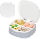 Naturetouch Pill Organizer, 4 gange en dag Portable Pill Box, Food Grade Daglig Pill sag for kvinder og mænd Holding Vitamin, Medicin, Kosttilskud, Hvid