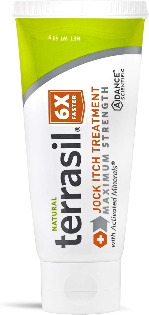 terrasil Jock Itch Antifungal Treatment Extra Strength -Clinically Proven Clotrimazol for Effektiv Jock Itch Treatment, All- Natural Lindrende Care & Fast Relief of Jock Itch (50g)