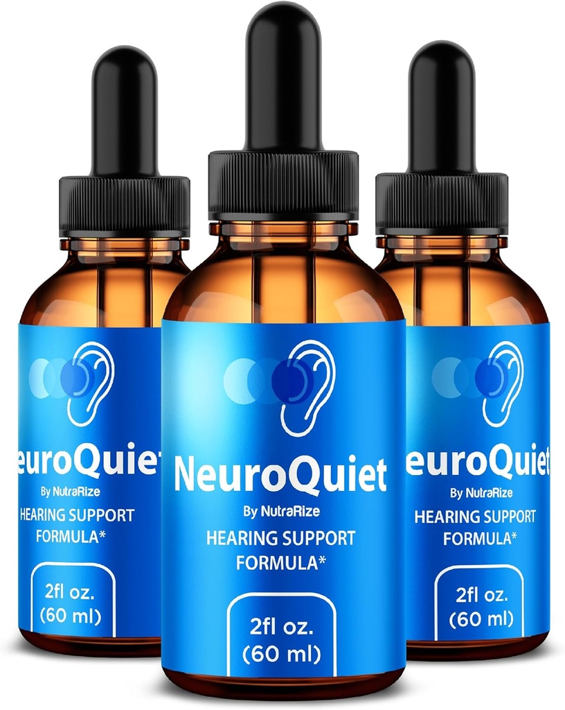 NutraRize (pakke af 3 NeuroQuiet Dryps - Officiel hørelse støtte Formel med All- Natural Ingredients to Help Contentain Sund Auditory Funktion, Premium Gotas anmeldelse (90 Servering)