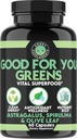 Vred Kosttilskud Godt for dig Grønne, Vital Green Super Food Blend til immunforsvar Booster Formel, Infunded med Spirulina, Astragalus Root, og Olive Leaf Root Extract (1-flaske)