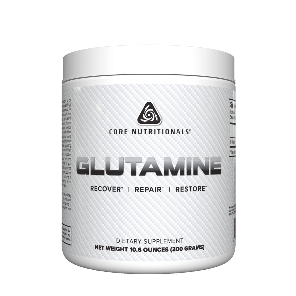 Core Nutationals Glutamin Amino Acid Budd124; Forbedre Inddrivelse & Gendanne L- Glutamin Niveauer Budd124; Immunstøtte, Muscle Build, Gut Health Budd124; 60 Serveringer (Unflavored)