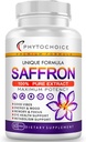 Safran Supplements- 100% Pure Safran Extract Capsule- Boost Energy & Mood, Support Eye & Heart Health, Focus, Vision - Pure Safran Extract 88,5 mg - Lavet i USA for kvinder & mænd 60 Veganske kapsler
