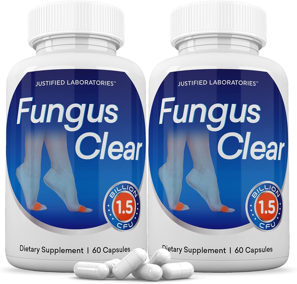 Justified Laboratories (2 Pack) Fungus Clear 1.5 Billion CFU Probiotic Pills 120 Capsules