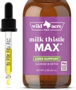 Wild Acre Milk Thistle for Dogs - Max Strength Lever Support, Cleanse & Detox - Natural Bacon Flavor - Simply Add to Food - Picky Pup Godkendt, 2 oz (60ml)