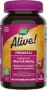 Naturen er i live! Prenatal Premium Gummy Multivitamin, High Potency Folate, Plantbaseret DHA, Vegetarisk, Jordbær og Lemon Flavored, 75 Gummies