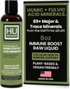 Rå Flydende Mineral - Økologisk Humansyre & Fulvic Acid - Major & Trace Minerals & Electrolytes Supplement - Plant- baseret på immunforsvar, Gut & Detox Support (8 oz)