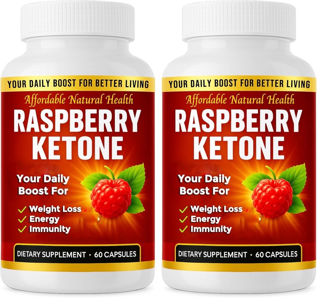 Raspberry Ketone kapsler, All- Natural Formel, Kan støtte aktiv sund livsstil, 1000 mg tillæg, 120 kapsler (ikke Vegan), 4 måneder Supply, Vegan Hindbær Ketone, Ikke GMO