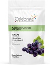 Celebrate Vitamin Bariatric 500 mg Calcium Citrate Soft Chews med 500 IE D3 Vitamin - Essential for Gastric Bypass Patienter & Knoglehelbred - Sugar & Gluten Free, Grape (90 Chews)