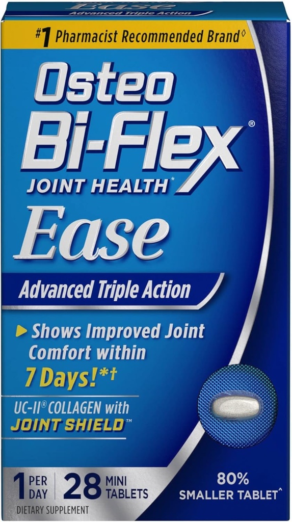 Osteo Bi- Flex fælles sundhed Ease Avanceret Triple Action Mini Tabs - 28 ct, pakke med 3