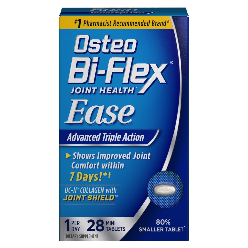 Osteo Bi- Flex fælles sundhed Ease Avanceret Triple Action Mini Tabs - 28 ct, pakke med 3
