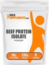 Bulkadditions.com Beef Protein Isolate Powder - Lactose Free Protein Powder, Beef Protein Powder - Unflavored & Gluten Free, 30g per Serving, 250g (8,8 oz) (pakning med 1)