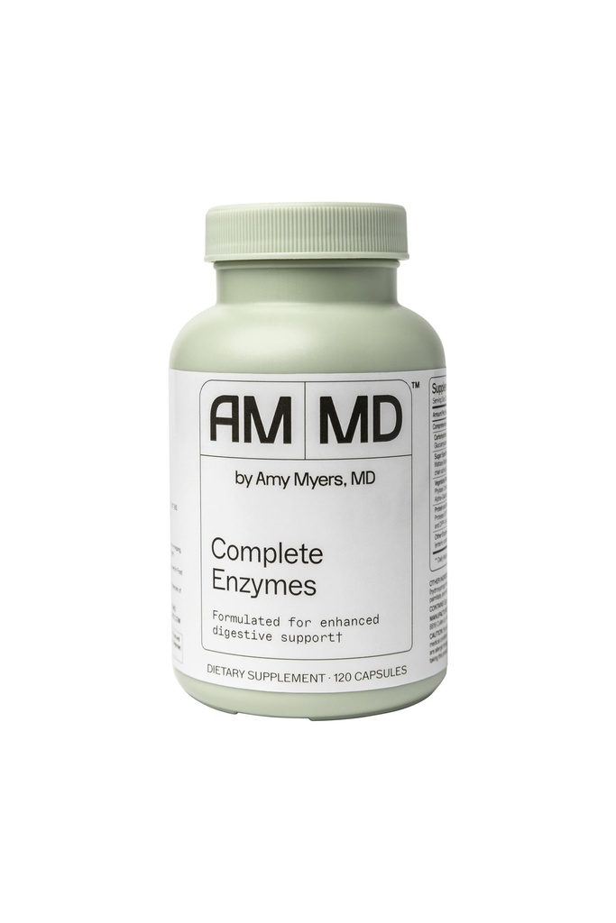 Amy Myers MD Complete Enzymes - Gut Care & fordøjelsessygdomme Support - Daglig sund mikrobiom Support Nutritional Supplement - 120 Kapsler